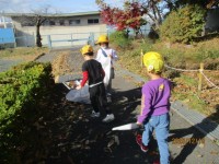 ビオトープの南側の清掃の様子①