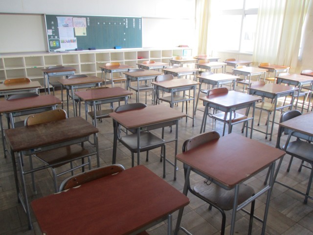 誰もいなくなった教室・・・