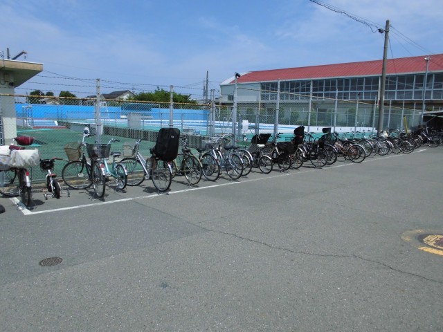 整然と並べられた自転車
