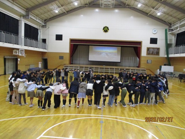 最後の練習に円陣を